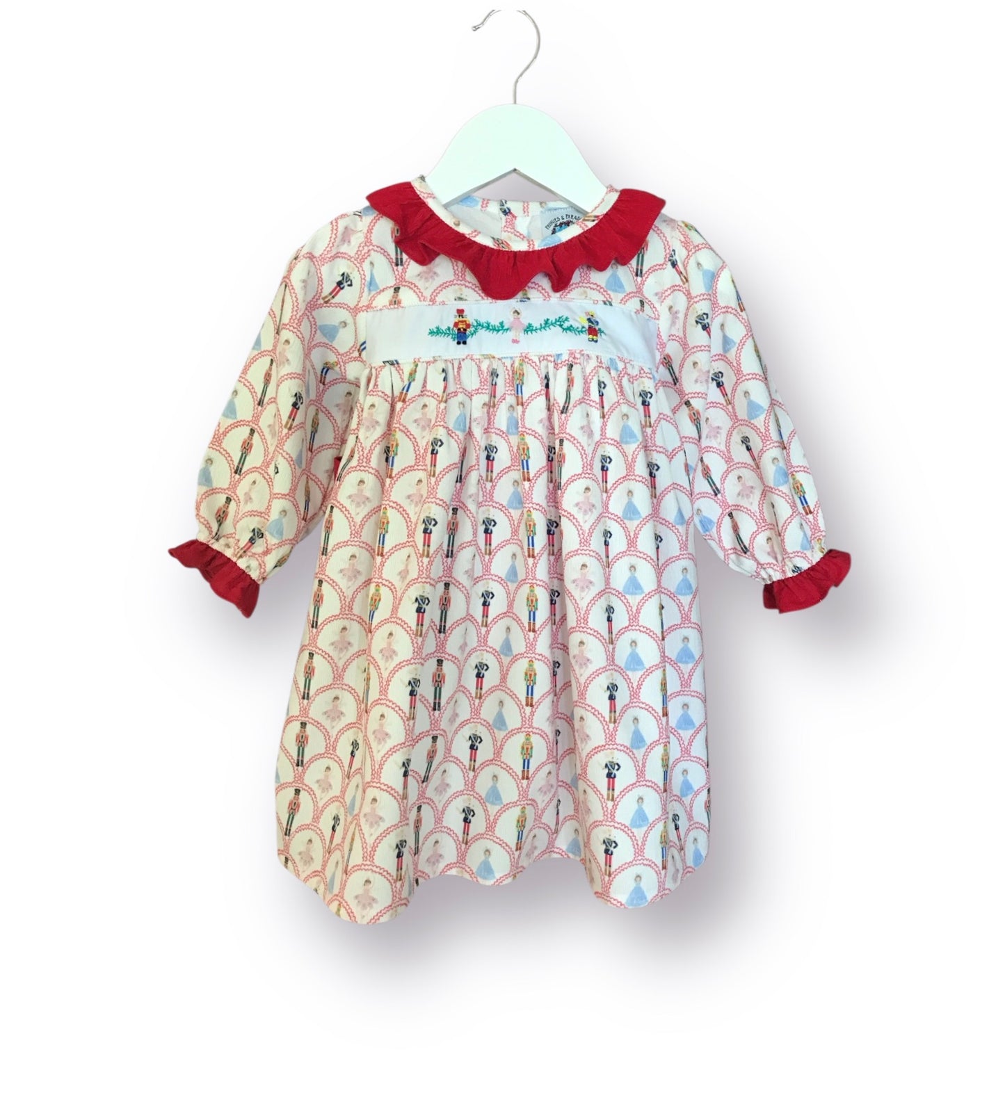 Corduroy Nutcracker Embroidered Christmas Dress