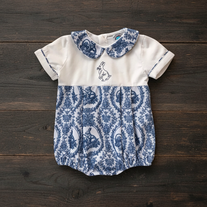 Blue Toile Easter Boy Bubble