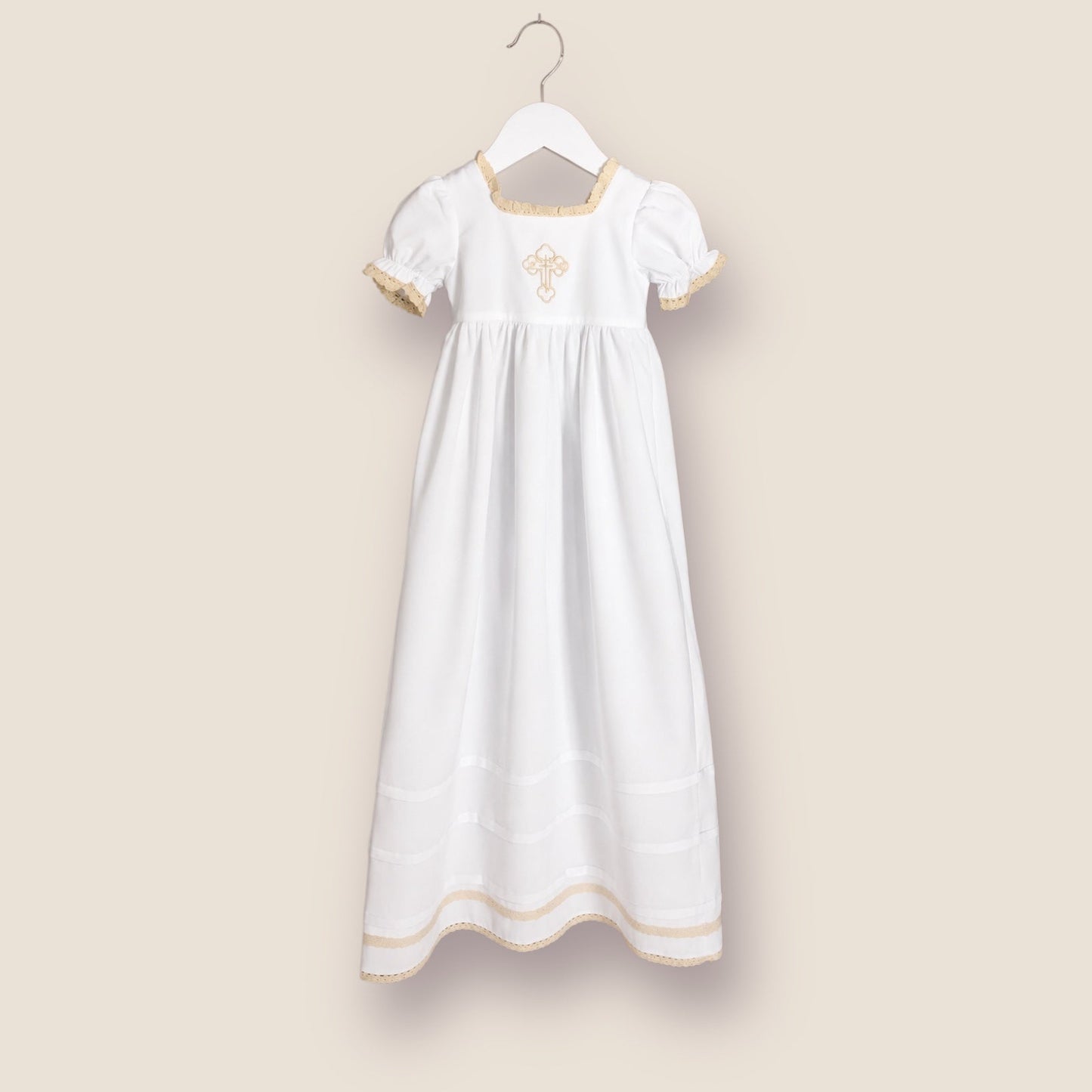 Orthodox Baptismal Infant Girl Gown & Bonnet