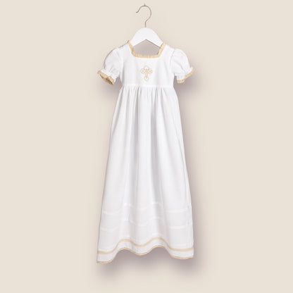 Orthodox Baptismal Infant Girl Gown & Bonnet