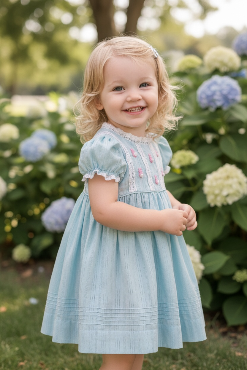 Vintage Inspired Linen Bunny Dress