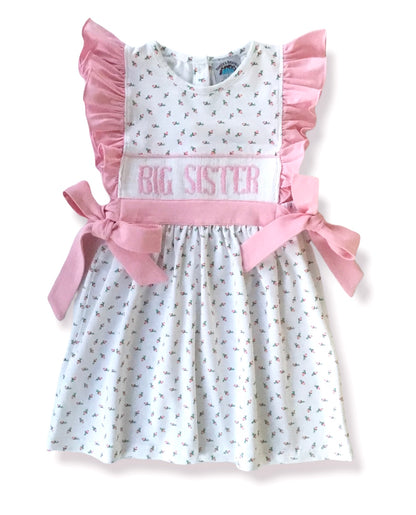 Classic Rosebuds Smocked Big Sister Dress