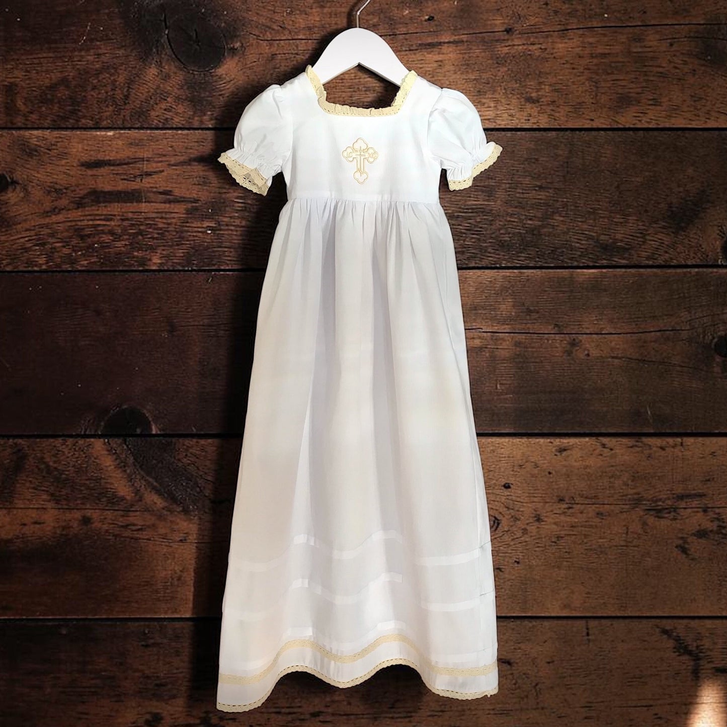 Orthodox Baptismal Infant Girl Gown & Bonnet