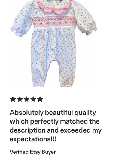 Classic Rosebuds Smocked Footie