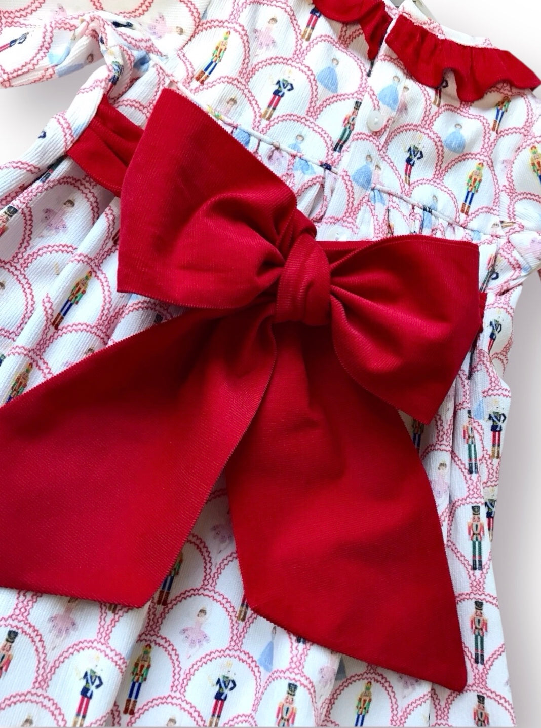 Corduroy Nutcracker Embroidered Christmas Dress