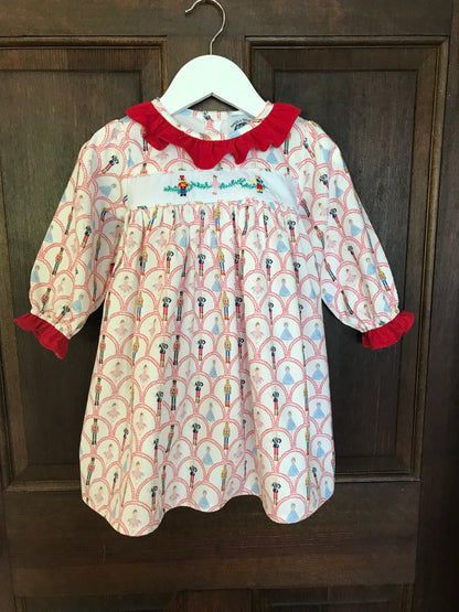 Corduroy Nutcracker Embroidered Christmas Dress