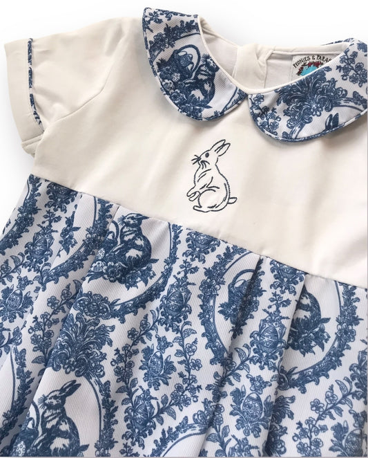 Blue Toile Easter Boy Bubble