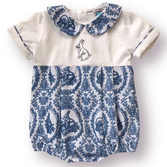 Blue Toile Easter Boy Bubble