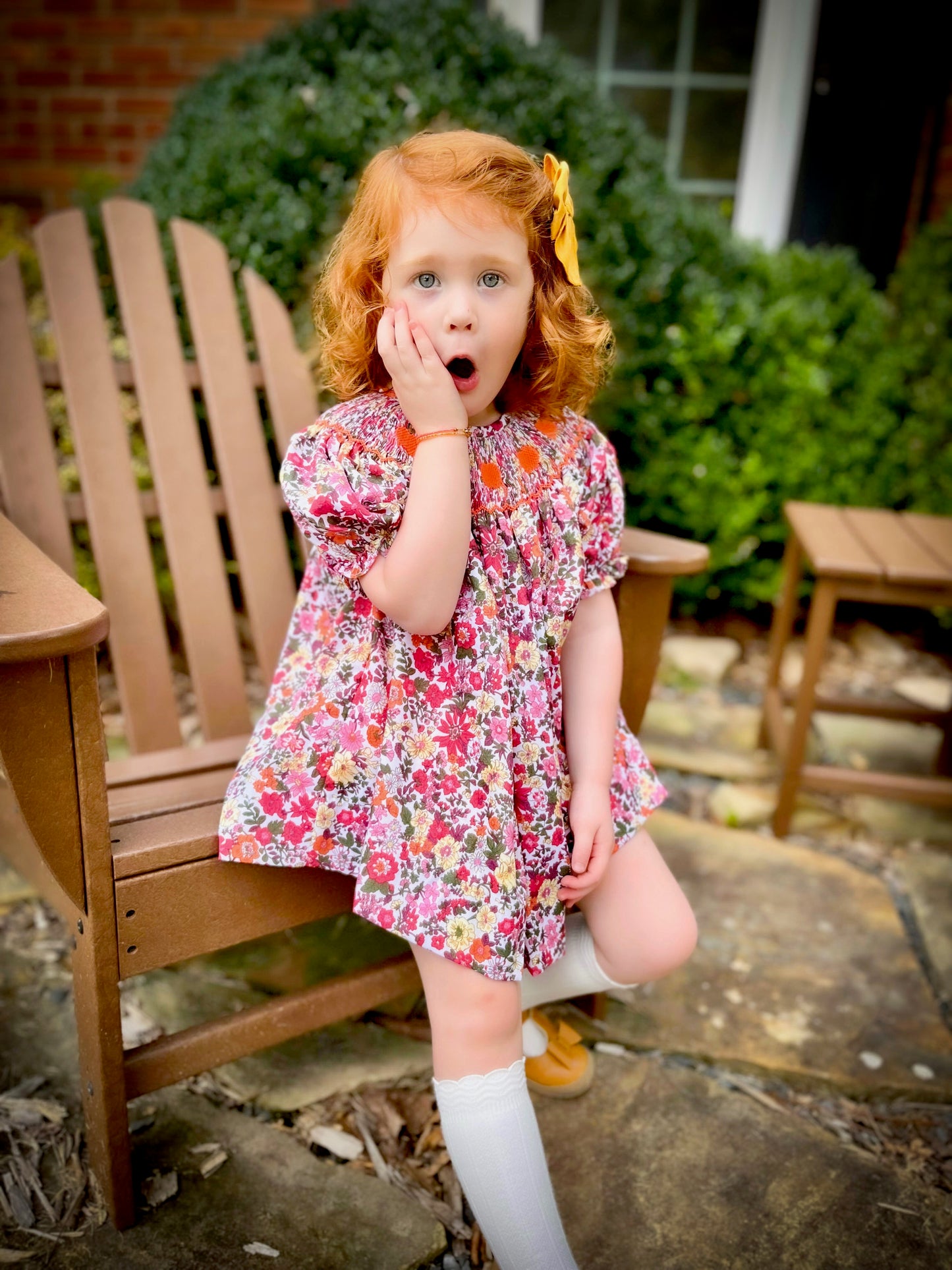 Harvest Pumpkin Smocked Bloomer Set