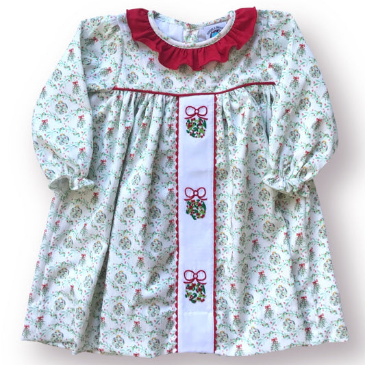Bow on the Mistletoe Embroidered Dress