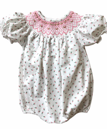 Classic Rosebuds Smocked Bubble
