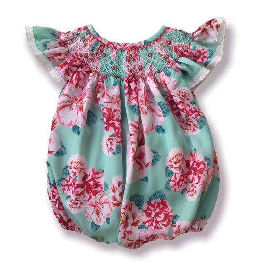Pretty in Peonies Smocked Bubble