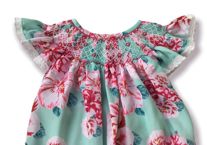 Pretty in Peonies Smocked Bubble