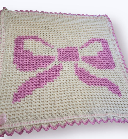 Handmade Pink Bow Blanket