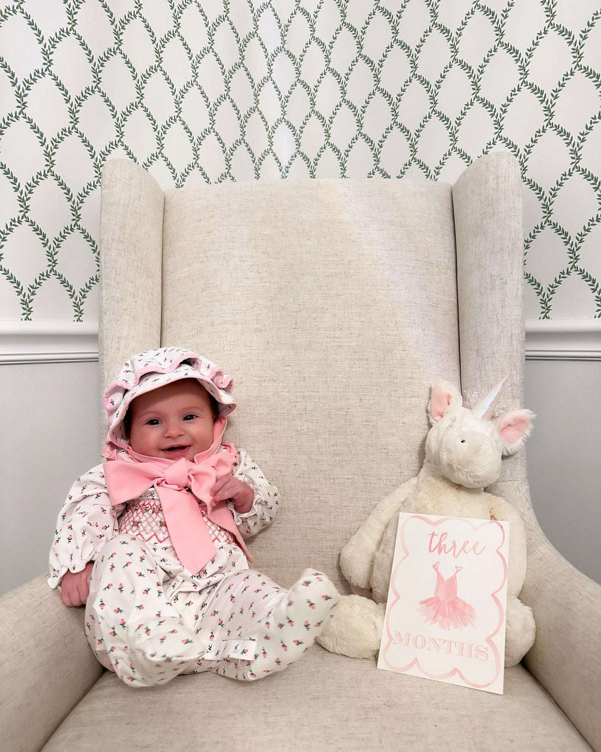 Classic Rosebuds Smocked Footie