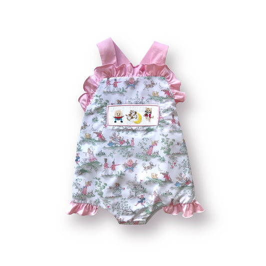 Hey Diddle Diddle Smocked Ruffle Bow Back Sunsuit