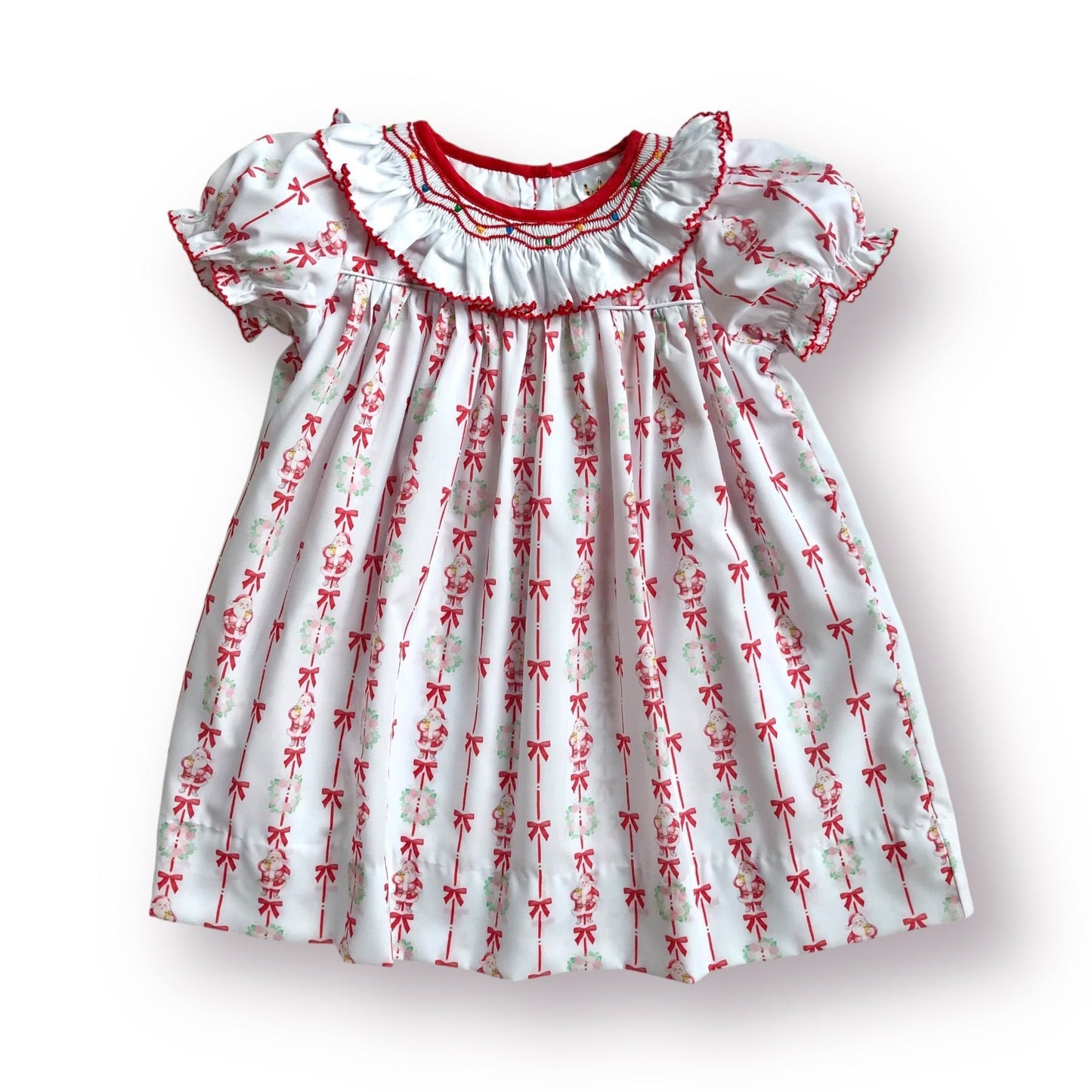 Pink Vintage Santa Print Dress