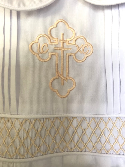 Orthodox Cross Smocked Baby Boy Shortall