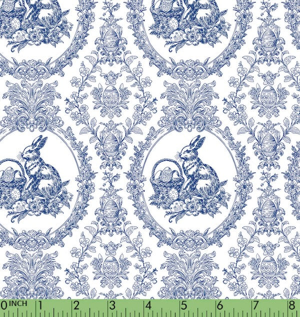 Blue Toile Easter Boy Bubble