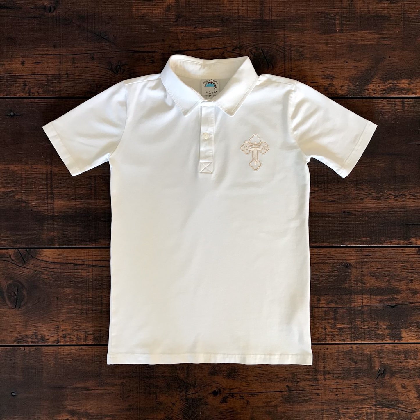 Orthodox Cross Embroidered Polo Shirt