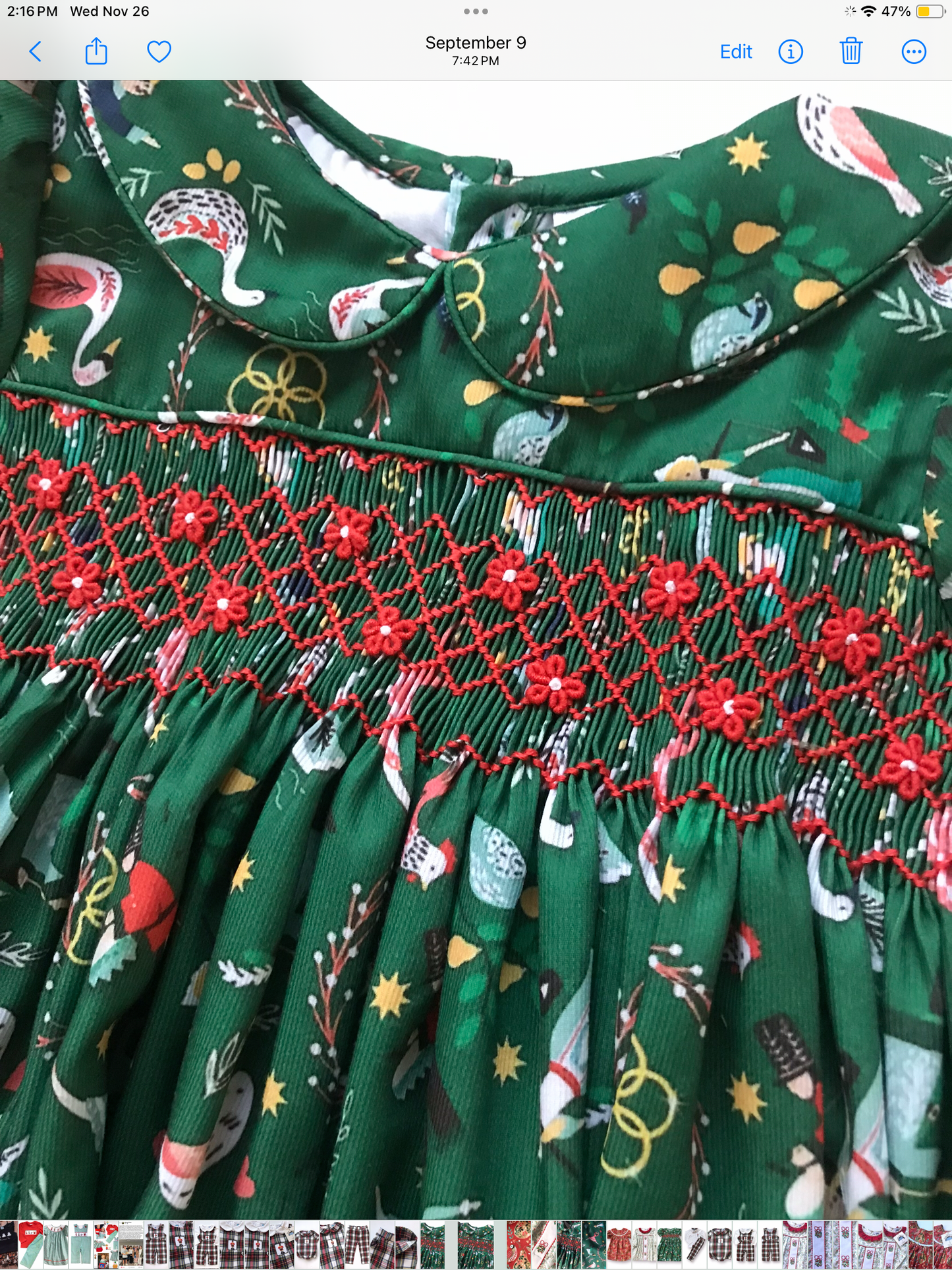 12 Days of Christmas Smocked Dress
