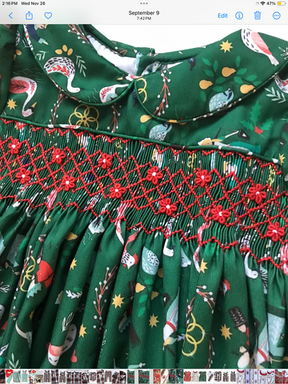 12 Days of Christmas Smocked Dress