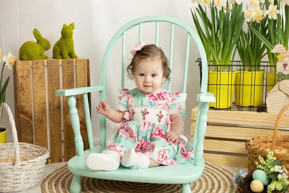 Pretty in Peonies Smocked Crosses Bloomer Set