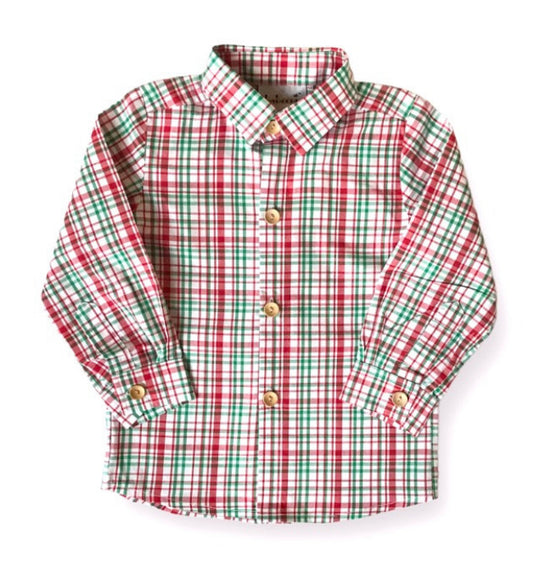 Christmas Plaid Dress Shirt