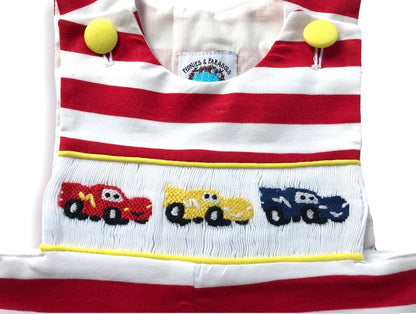 Racecars Smocked Knit Jon Jon