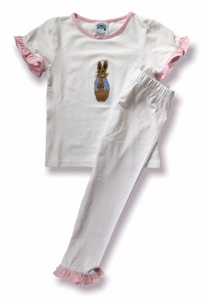 Peter Rabbit Pink Dot Crochet Pajamas