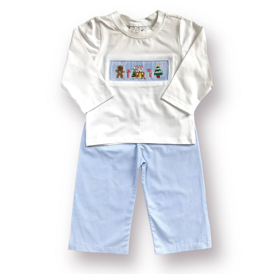 Smocked Gingerbread Pants Set