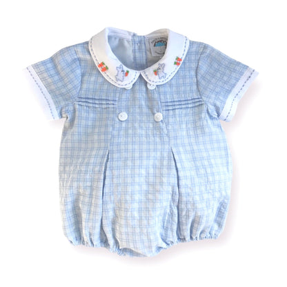 Spring Bunnies Blue Embroidered Bubble