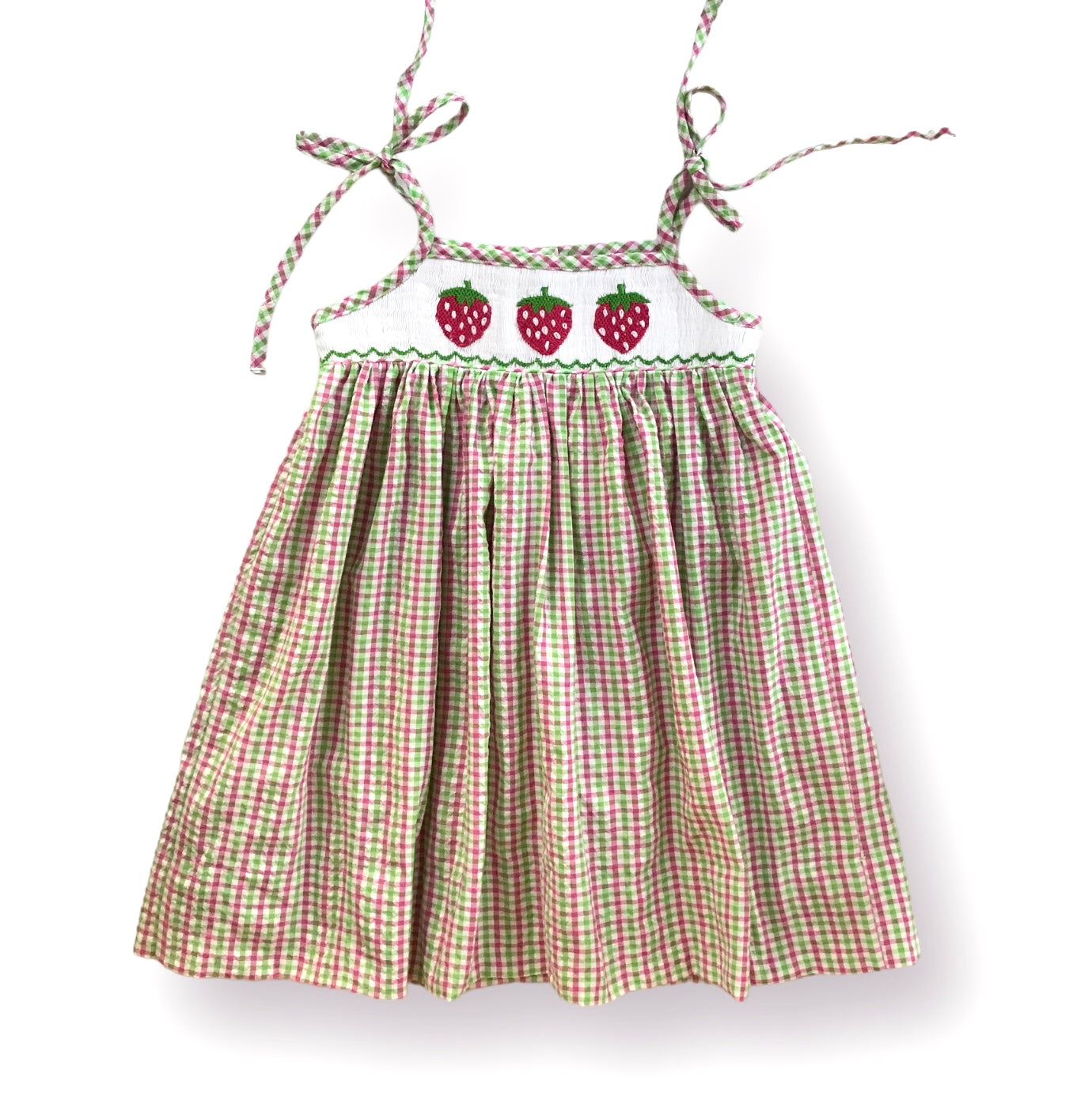 Tie Strap Strawberry Fields Smocked Sundress