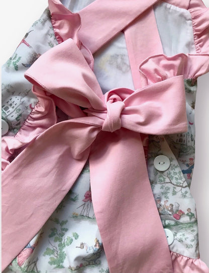 Hey Diddle Diddle Smocked Ruffle Bow Back Sunsuit