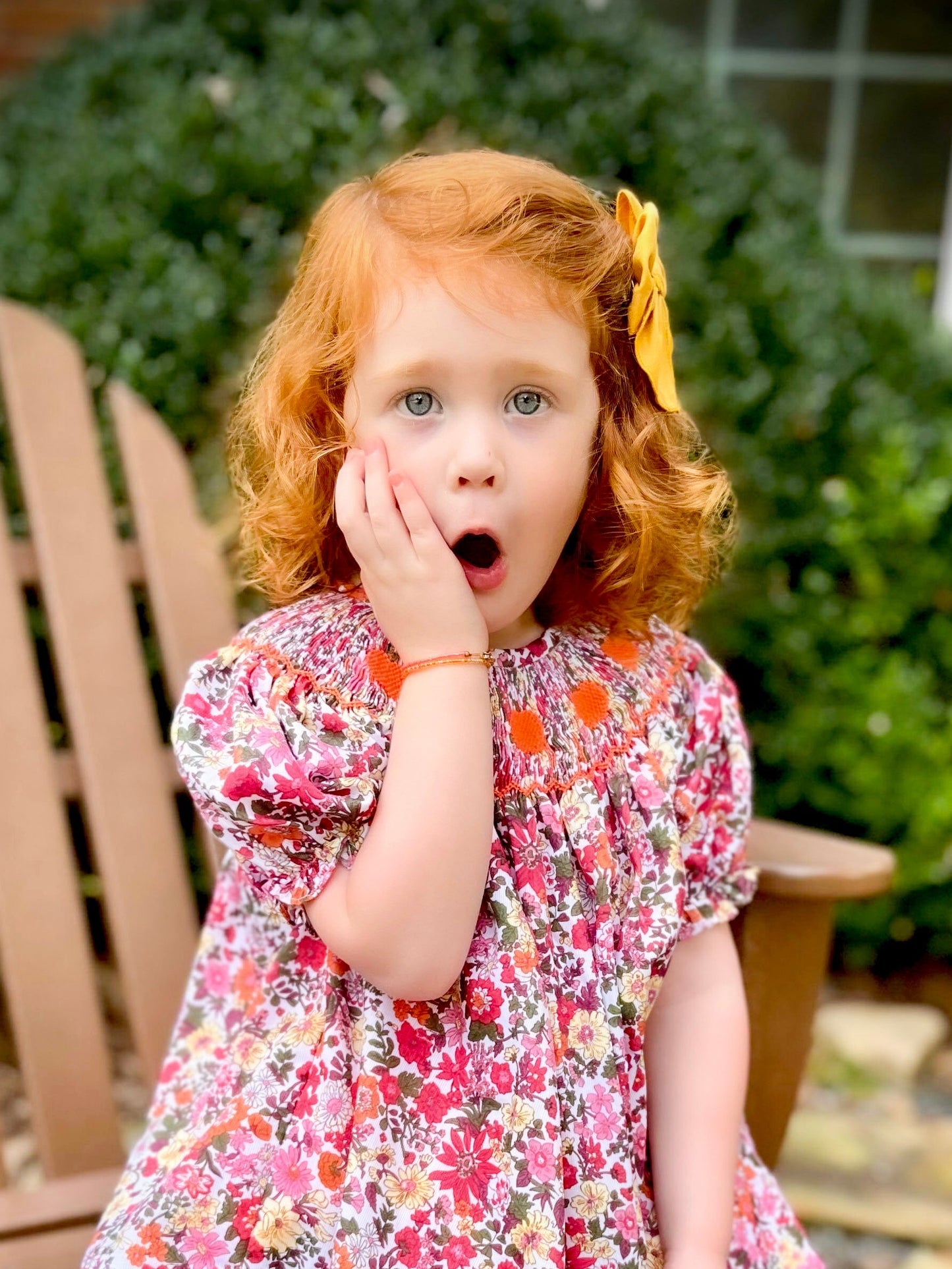 Harvest Pumpkin Smocked Shorts Set
