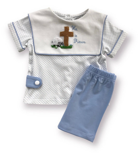 He is Risen Knit Shorts Set