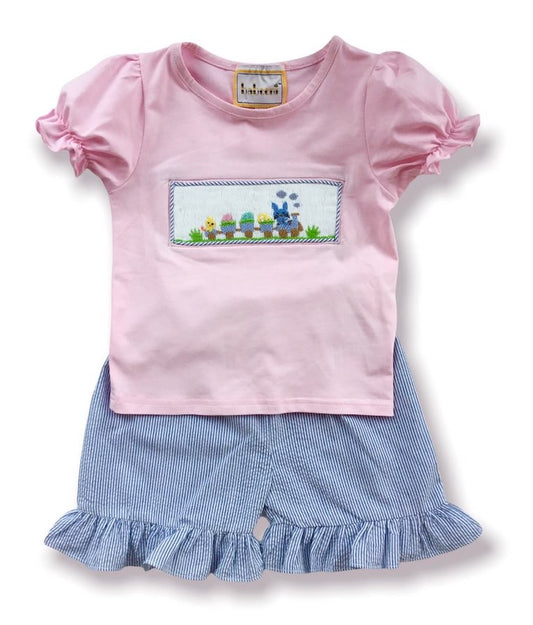 Easter Train Ruffle Shorts Set